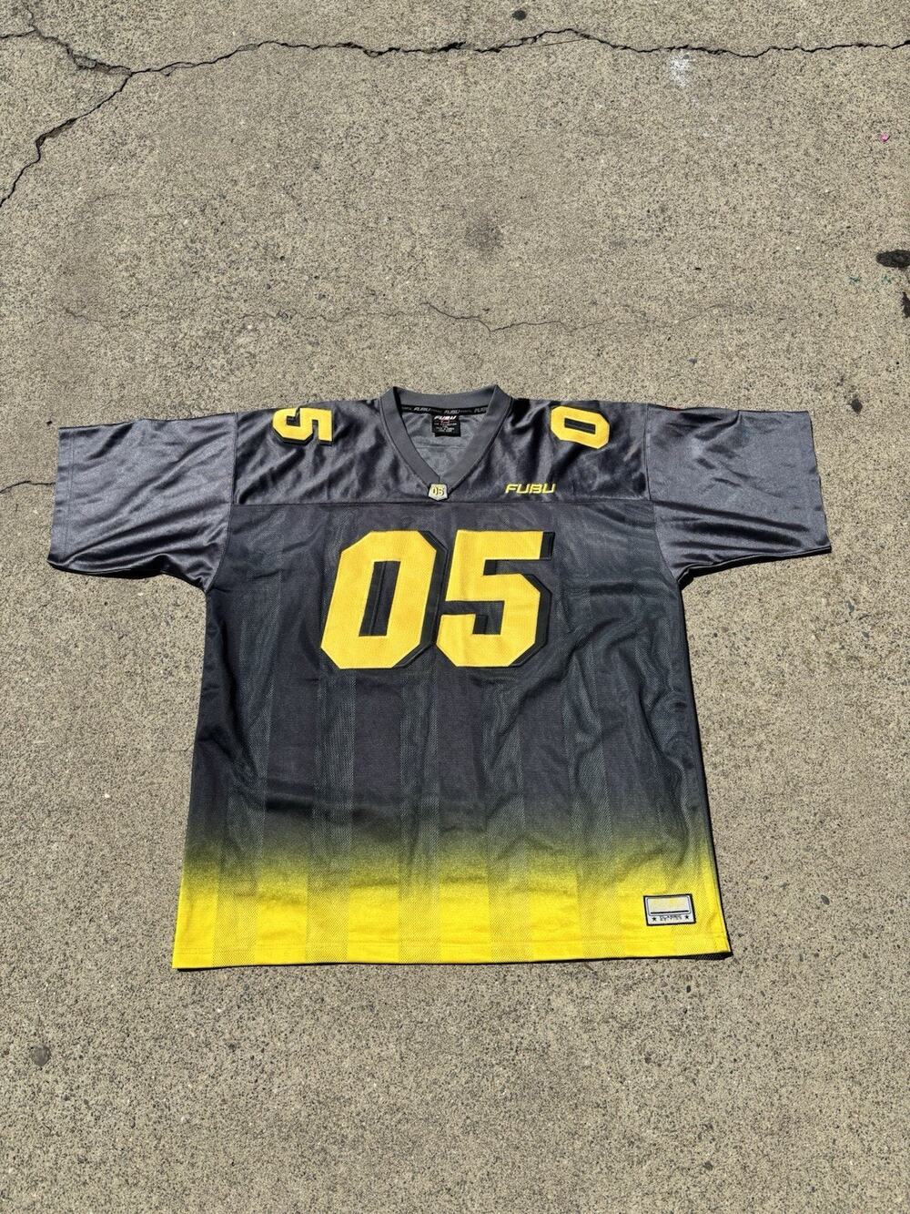 Vintage Fubu Football Jersey Size XXL Gray / Yellow